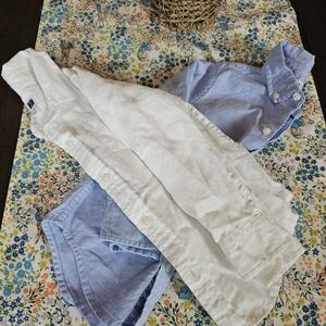 Janie and Jack White and Light Blue Kids Shirts